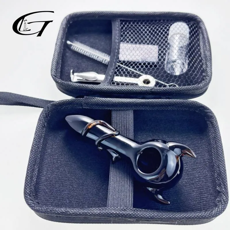 Unique Portable Black Glass Hand Pipe Unique Portable Black Glass Hand Pipe